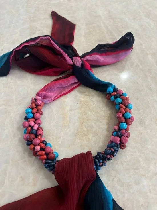 Zara Women Multicolor Beaded Halter Dress, beach summer vacation dress - Picture 9 of 9